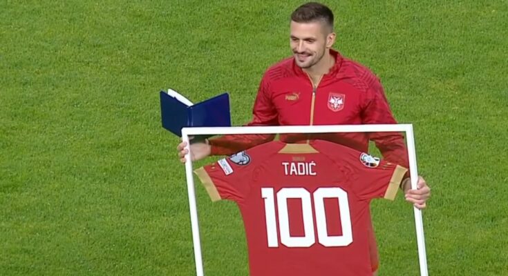 Dušan Tadić, rekorder po broju nastupa za fudbalsku reprezentaciju Srbije