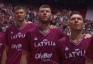 Kristaps Porzingis, Davis Bertans i Dairis Bertans u dresu košarkaške reprezentacije Letonije