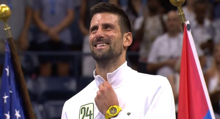 Novak Đoković prilikom osvajanja 24. Grend Slem titule na US Openu 2023. godine
