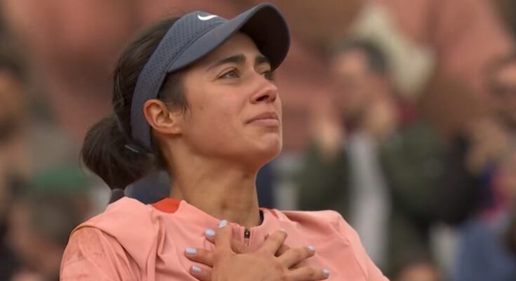 Srpska teniserka Olga Danilović se raduje nakon pobede