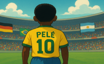 Ilustracija Pelea, čuvenog brazilskog fudbalera